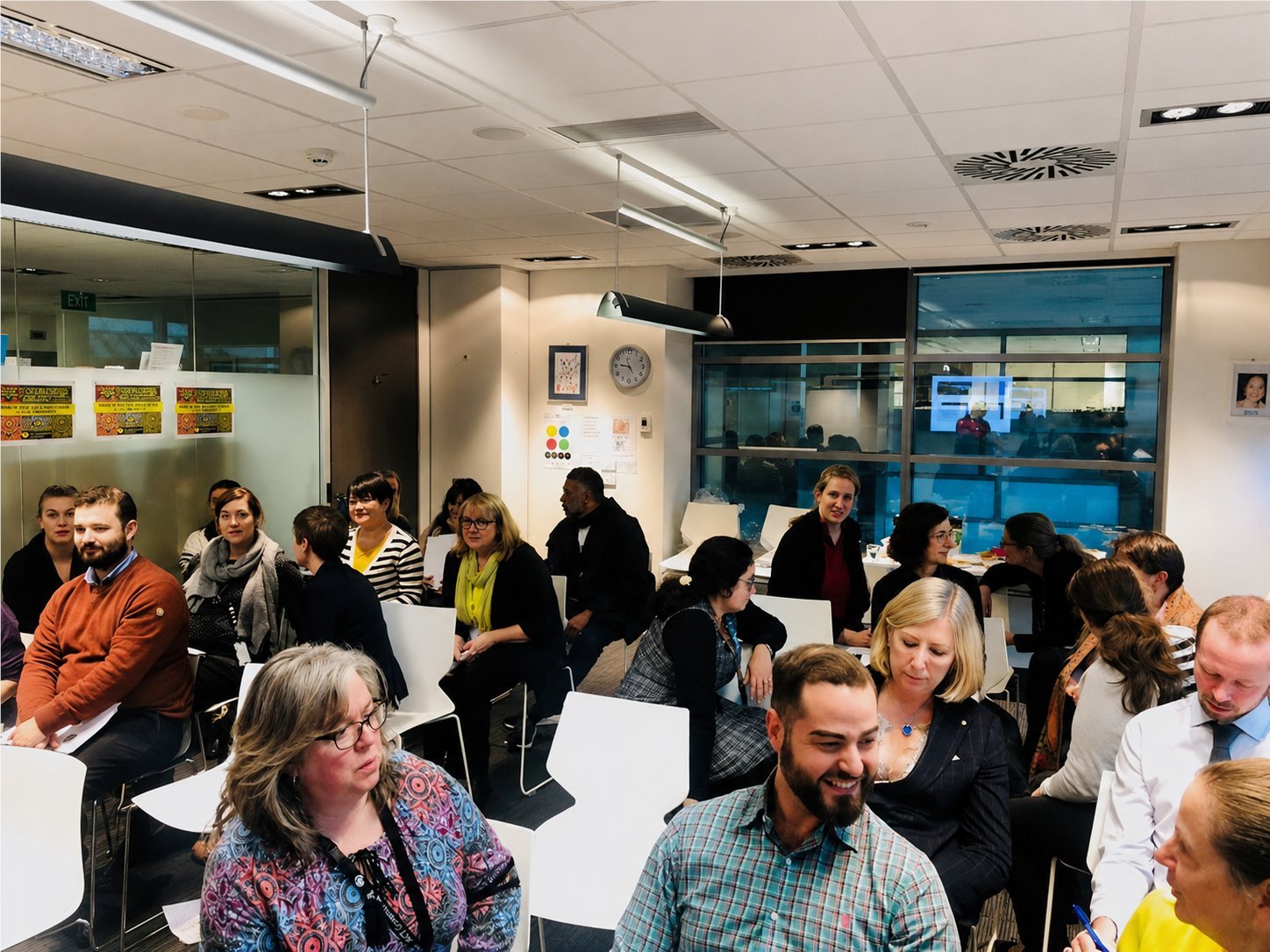 Participants gathered in an IAMBE learning room